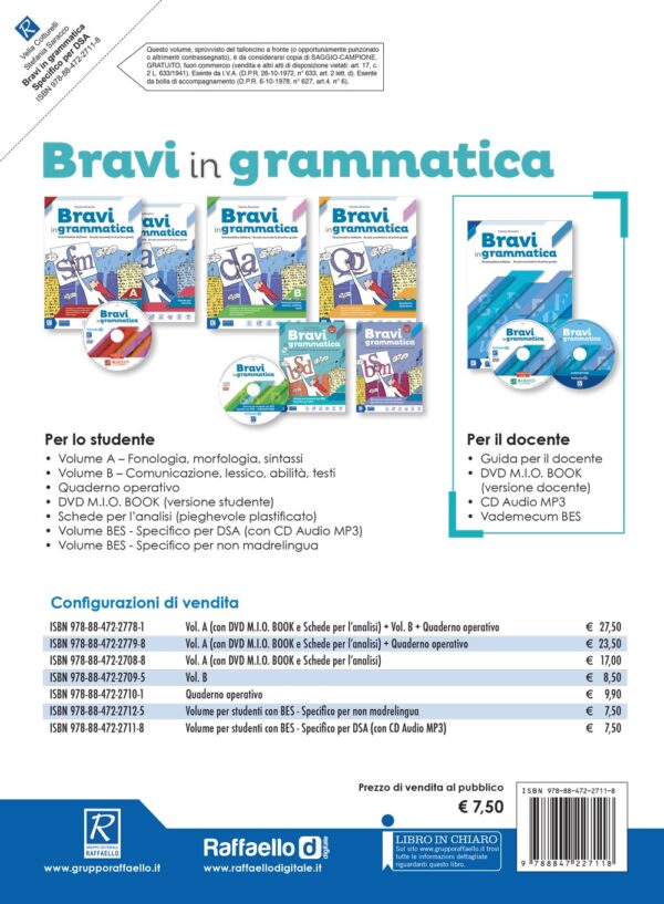 Bravi in grammatica - Volume per studenti con BES - Specifico per DSA